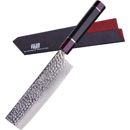 Кухонний ніж Nakiri FINDKING з дамаської сталі, 18 см, восьмигранна ручка з епоксидної смоли, з ABS-чохлом, професійний овочеріз Eternity