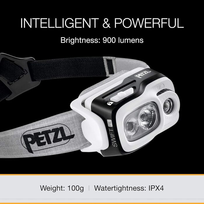 Лобовий ліхтар PETZL Swift RL 900 люмен чорний