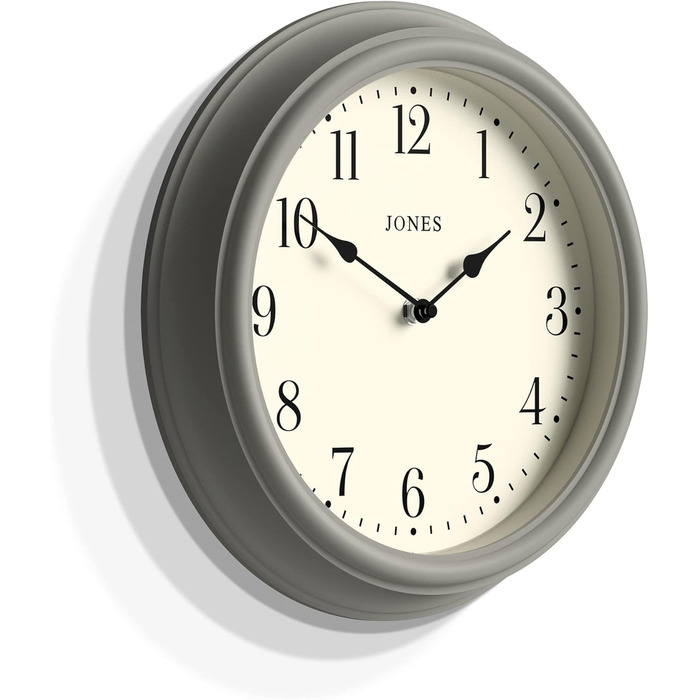 Настінний годинник JONES CLOCKS 30 см, круглий, класичний, зелений, римські цифри, традиційний дизайн для кухні, вітальні чи спальні