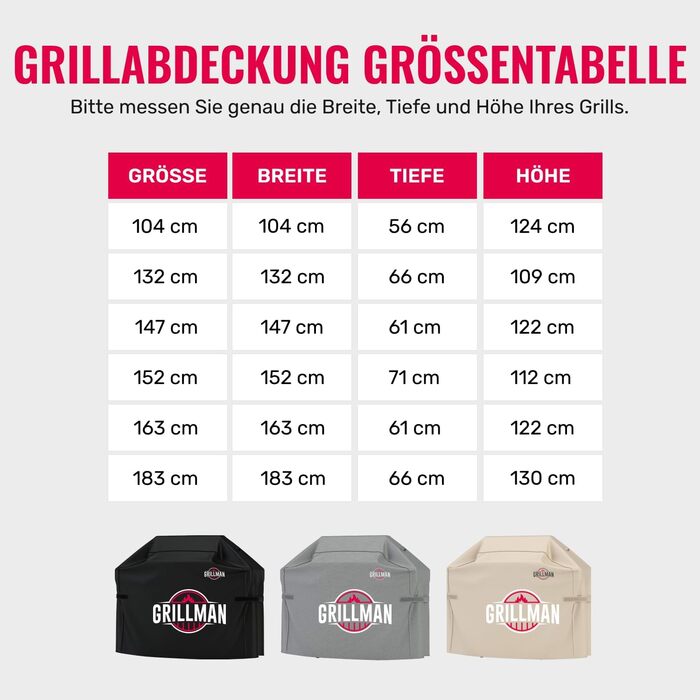 Кришка для гриля Grillman 147x6122см - чорна