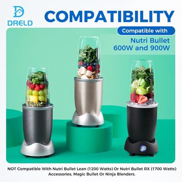Комплект аксесуарів для блендера NutriBullet 600/900 Вт: 7 шт. – 2 чаші 900 мл, 2 екстракторні леза, 2 ущільнювачі, щітка, запасні частини для соковижималки