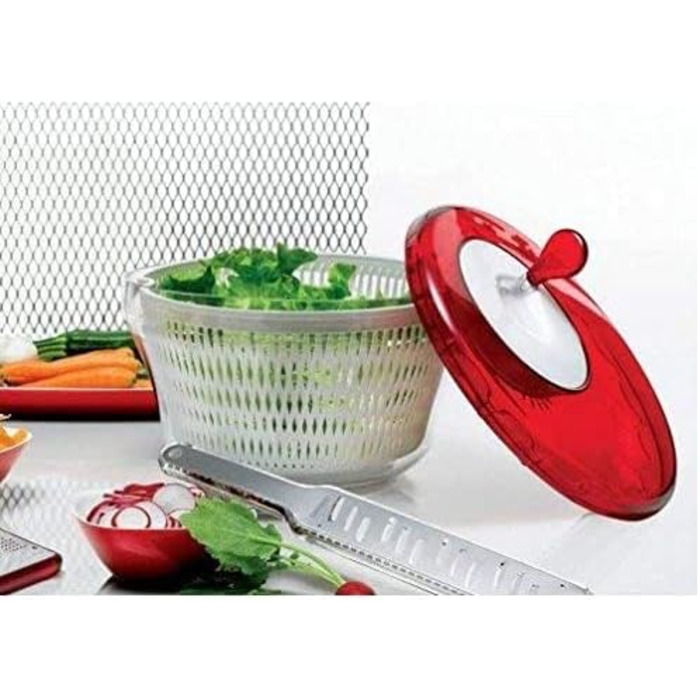 Сушарка для салату Guzzini Kitchen Active Design, червона, Ø28 x 18 см