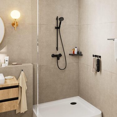 Душовий набір hansgrohe Vernis Blend, ручна лійка з 2 режимами, водозберігаюча, шланг та стійка 65 см, хром/матовий чорний