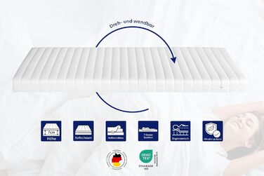 Топпер для матраца Träumegut24 WaterCell 7 см, преміум, холодна піна, жорсткість H2/H3, захист матраца, 180x200 см
