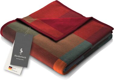 Плед biederlack Pure Cotton Karo, фланелевий, 150x200 см, 100% бавовна, кольорова клітинка, еко, виготовлено в Німеччині