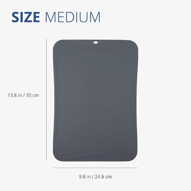 Гнучка кухонна обробна дошка Blue Ginkgo з TPU, середня, темно-сіра, виготовлена в Кореї, стійка до порізів і довговічна