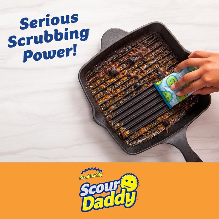 Губки Scrub Daddy Scour Daddy для різних поверхонь, без подряпин, з міцною сіткою, довговічні, стійкі до запахів, набір 3 шт. (12 шт.)