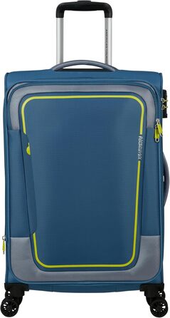 Валіза American Tourister Pulsonic Spinner L, розширювана, 81 см, 113/122 л, синя, поліестер