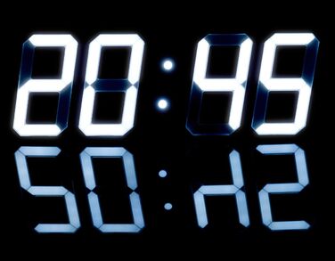 Діджитал-годинник Lunartec настінний і настільний, Jumbo LED, 3D, будильник, з підсвіткою, димований, 28 см