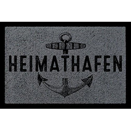 Турматте килимок для підлоги Heimathafen, морський стиль, для входу, коридору, ванної, темно-сірий