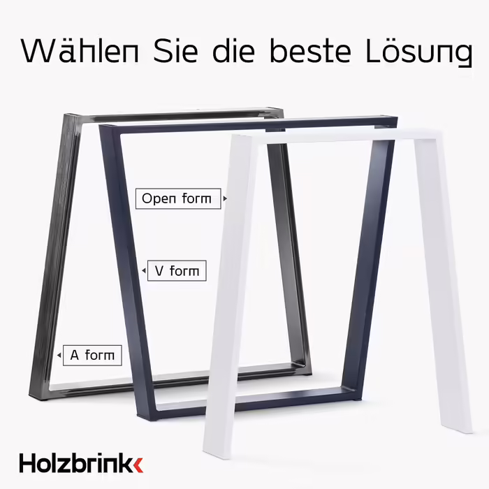 Ніжка столу HOLZBRINK металева біла трапеція 60/80x72см