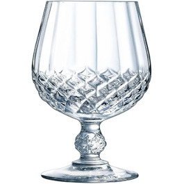 Набір склянок для коньяку Cristal d'Arques Paris Longchamp 320 мл, 6 шт, Kwarx, прозорі, міцні, блискучі