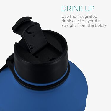 Navaris спортивна пляшка для води 2,2 л з нержавіючої сталі, BPA Free, синя, для тренувань, спортзалу, велика місткість