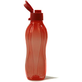 Пляшка для води Tupperware Eco To Go 1 л пастельно-оранжева, з кришкою Flip Top, пластикова, багаторазова, для спорту та подорожей