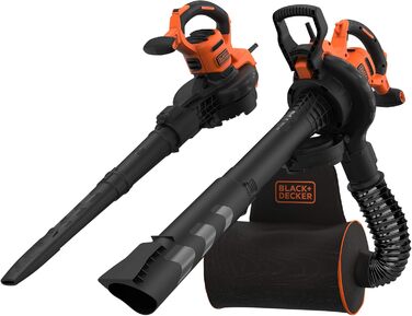 Електричний садовий пилосос-видувка Black+Decker 3000 Вт BEBLV300 з подрібнювачем і рюкзаком-мішком 72 л + захисні навушники 3M Peltor Optime I SNR 27 для шуму до 98 дБ
