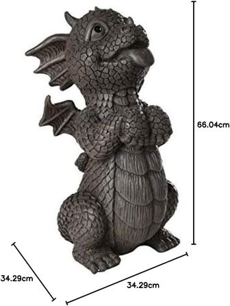 Садова фігура дракона Pacific Giftware, 26 см – декоративна статуя-фентезі для саду, кашпо