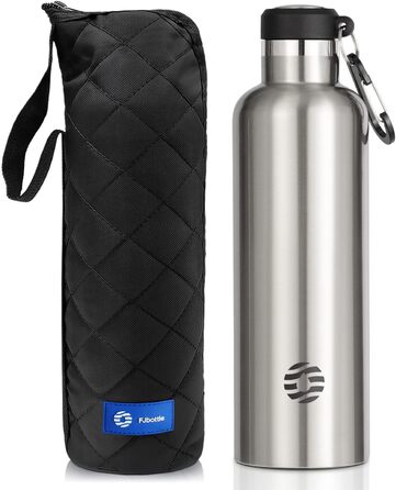 Термос-пляшка FEIJIAN FJbottle 316 із нержавіючої сталі, вакуумна, 750 мл, із карабіном, BPA-free, герметична пляшка для спорту, роботи та подорожей