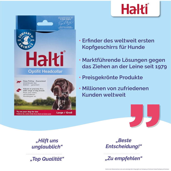 HALTI Optifit повідковий нашийник для великих собак, анти-тяг, з м'якою накладкою на ніс, регульований, легкий