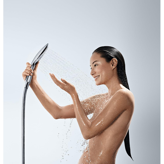 Душова лійка hansgrohe Raindance Select E 150x150 мм, 3 режими, антивапняна, економія води, біла/хром
