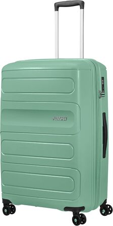 Валіза American Tourister Sunside Spinner 55 см, 35 л, чорна, розширювана, 77-118 л, мінерально-зелена