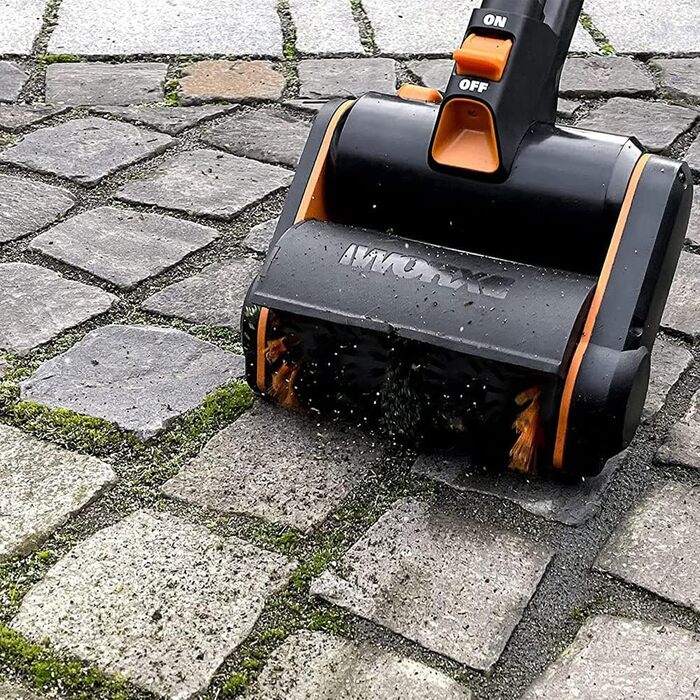 Акумуляторна мультищітка WORX WG441E.9 20В для очищення каменю та дерева, видалення бур'янів, з водяним підключенням, сумісна з PowerShare, без акумулятора та зарядного, сталева щітка для швів тротуару
