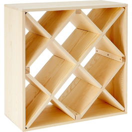 Zeller винна полиця з натурального дерева, хрестоподібна, 52x25x52 см, на 12 пляшок