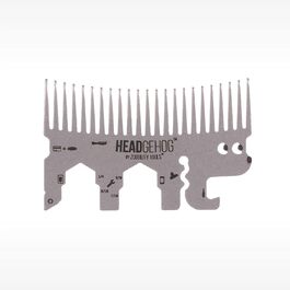 Гребінець-брелок HeadgeHog, мультиінструмент, відкривачка, сріблястий
