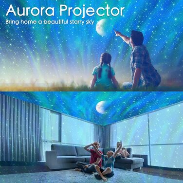 LED проектор зоряного неба ibell, нічник-проектор північного сяйва та полярного світла, 14 режимів підсвітки, білий шум, таймер, для дітей і дорослих, ідеально для декору кімнати (чорний)