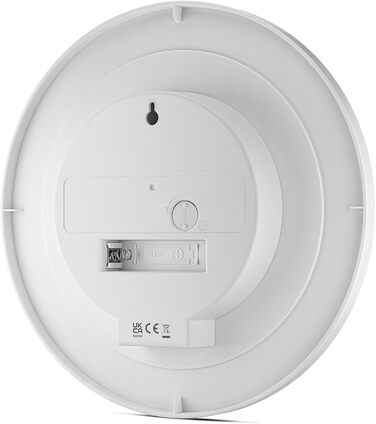 Настінний годинник Braun BC06W, класичний, аналоговий, кварцовий механізм, тихий хід, білий циферблат, 20 см