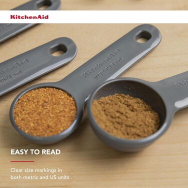 Набір мисок для змішування KitchenAid, 3 шт, вугільно-сірі, з мірними ложками 5 шт