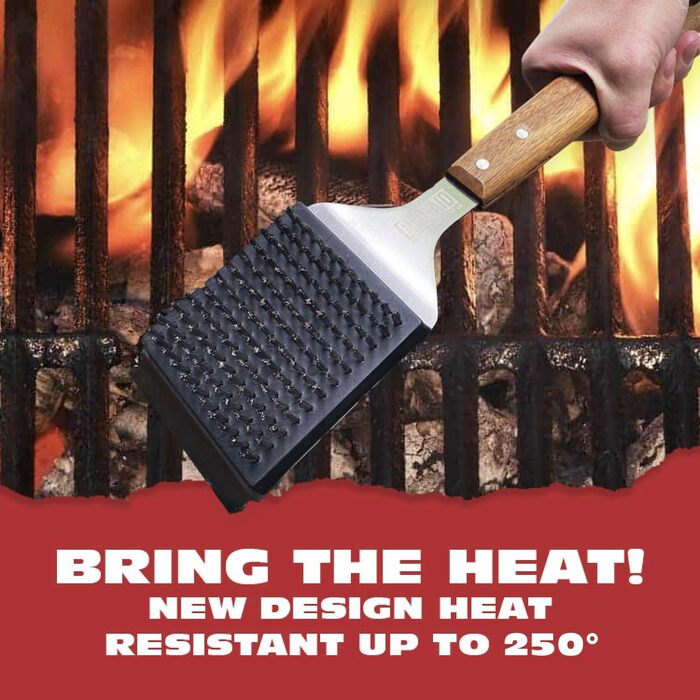Безщетинна щітка та скребок для гриля BBQ-AID, 45,7 см, з нержавіючої сталі, безпечна щітка для очищення гриля, аксесуари для барбекю на вулиці