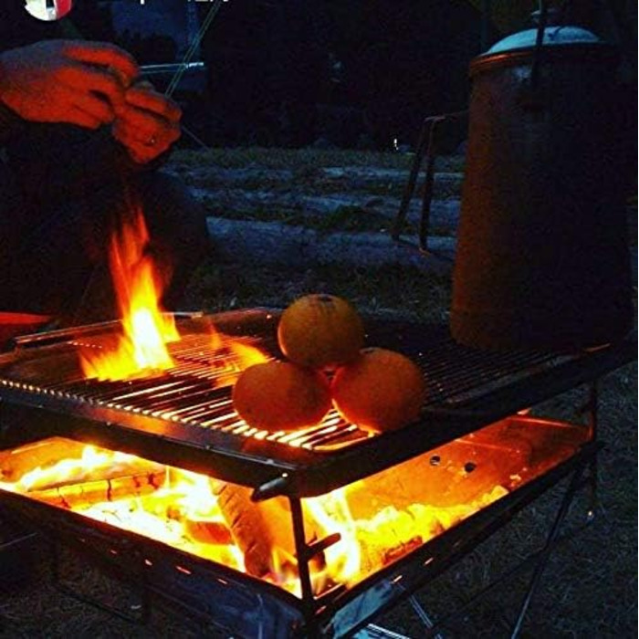 CAMPINGMOON 3-в-1 портативний гриль-мангал та вогнище з нержавіючої сталі 35,6x39 см з чохлом MT-035