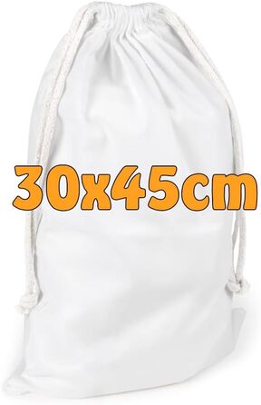 Бавовняний мішечок з зав'язкою 30x45 см, багаторазовий, для овочів, косметики, іграшок, взуття, білизни, 200 шт., Zero Waste, білий