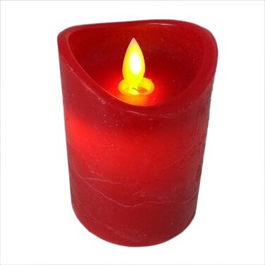 Свічки ToCi LED червоні 7,5x15 см, 4 шт, електричні, з таймером, ефект живого полум'я, віск, для дому та церкви