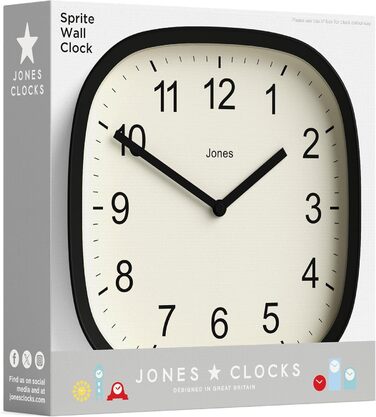 Квадратний ретро настінний годинник JONES CLOCKS Sprite, м'ятний, акрил, 25x25 см
