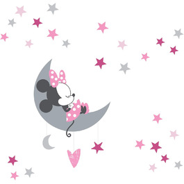Настінні наклейки Disney Minnie Mouse від Lambs & Ivy, рожеві/сірі, для дитячої кімнати