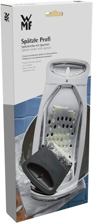 Терка для шпецле WMF Spätzle-Profi 35x14 см з нержавіючої сталі Cromargan, з лопаткою та гачком, для приготування шпецле, можна мити в посудомийній машині