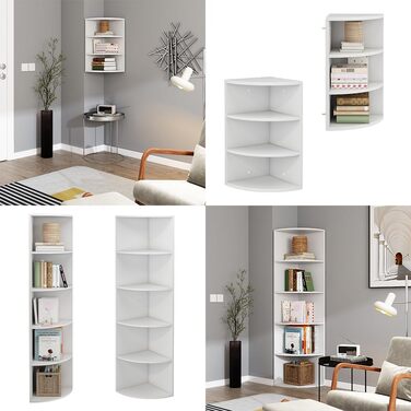 Кутова книжкова полиця Vicco Fabienne, біла, 30x60 см, 3 секції