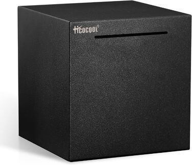 Металева скарбничка сейф Hicocool для дорослих, нержавіюча сталь, чорна, 15 см