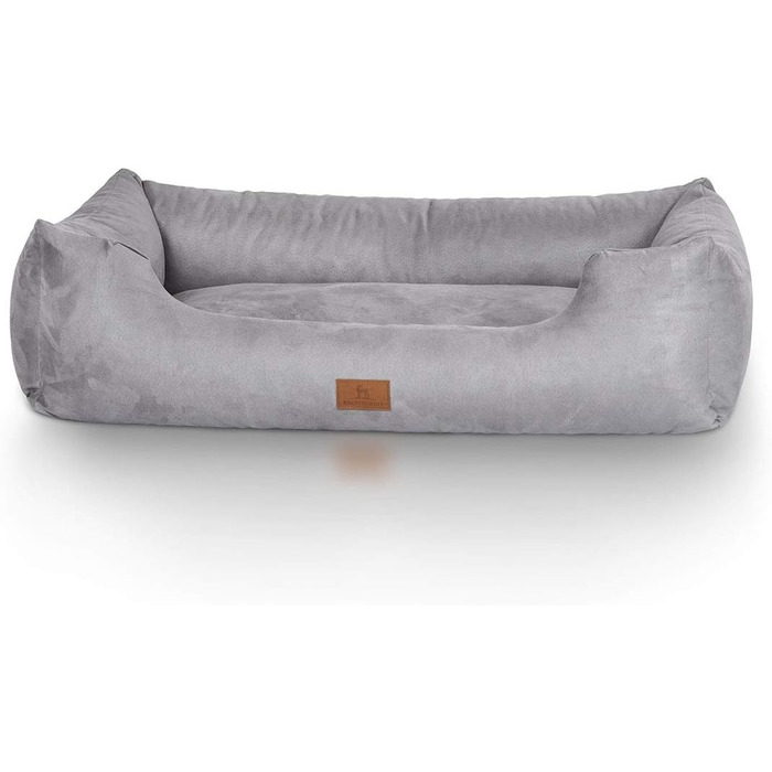 Ліжко для собак Knuffelwuff Dreamline велюрове XXL, 155х105х30 см, знімний чохол, легке чищення, для великих, середніх і малих порід, сіре
