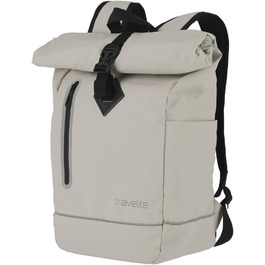 Водонепроникний рюкзак Travelite Rolltop для велосипеда та відпочинку, з відділенням Rolltop і світловідбивачами, 19 л, 48 см, колір айворі