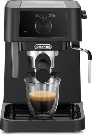 De'Longhi Stilosa EC 230.BK – традиційна еспресо-кавоварка з ручним капучинатором, для меленої кави, бак 1 л, 1100 Вт, чорна