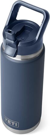 Термобутилка YETI Rambler з трубочкою, вакуумна, нержавіюча сталь, 769 мл, синя