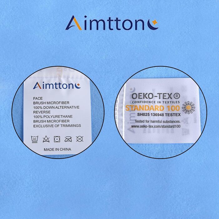 Aimtton комплект із 2 багаторазових підкладок для інконтиненції 86×132 см, водонепроникна та прана матрацна накладка, синьо-біла, поглинаюча фланель