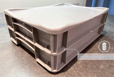 Контейнер для зберігання тіста для піци 40x30x7 см, багаторазова коробка для піци з кришкою та скребком, комплект 2 шт.