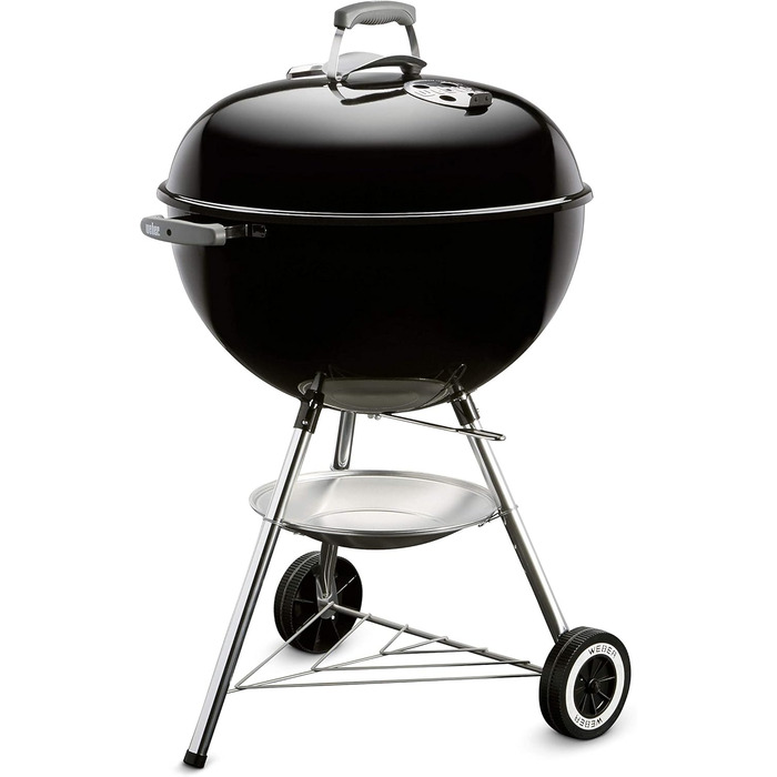 Вугільний гриль Weber Classic Kettle 57 см, чорний, з термометром, емальований, на колесах, для барбекю