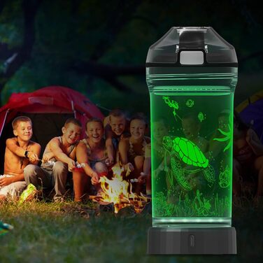 Дитяча пляшка для води з 3D LED черепахою, Tritan, 400 мл, BPA Free, оригінальна, для школи та подорожей, подарунок для дівчаток і хлопчиків
