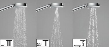 Душова лійка hansgrohe Crometta 100, 3 режими, біла/хром