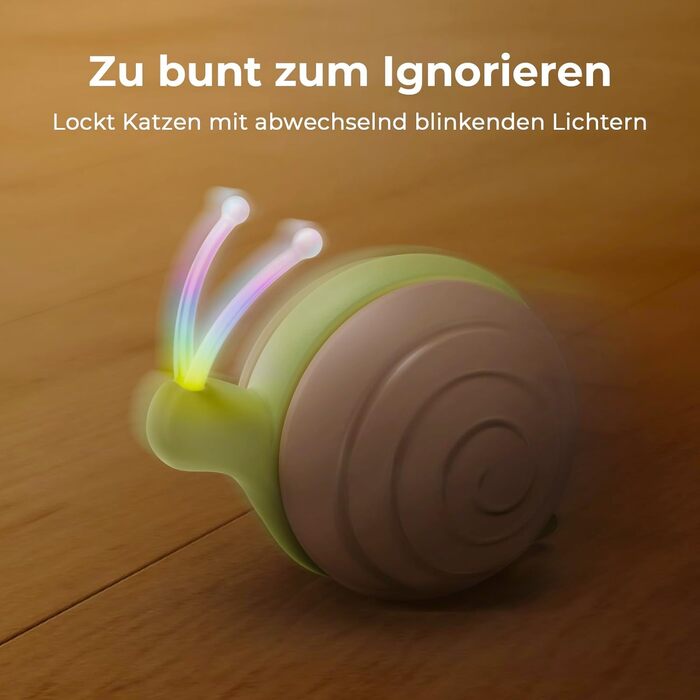 Інтерактивна іграшка для котів з LED підсвіткою Wicked Snail, електрична, рухома, акумуляторна, подарунок для кошенят, коричнева