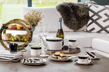 Чайник Mikasa Luxe Deco порцеляновий, 1.1 л, з фільтром, арт-деко, золото, для 4 чашок, підходить для посудомийки